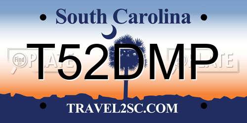T52DMP South Carolina License Plate