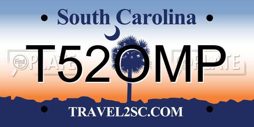 T52OMP South Carolina License Plate