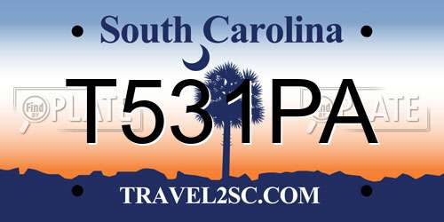 T531PA South Carolina License Plate