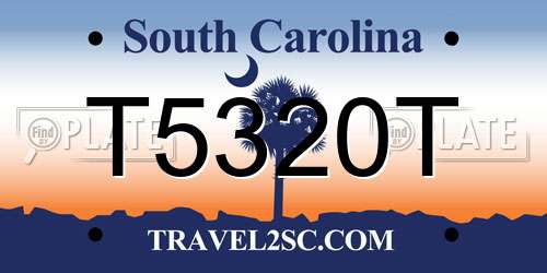 T5320T South Carolina License Plate