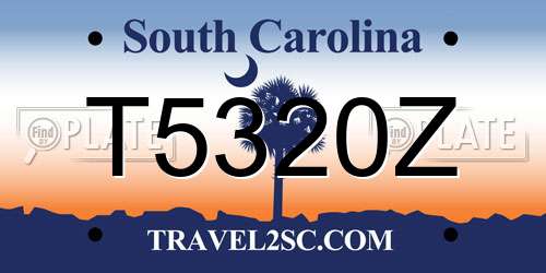 T5320Z South Carolina License Plate