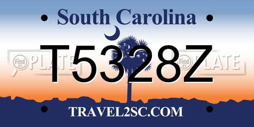 T5328Z South Carolina License Plate