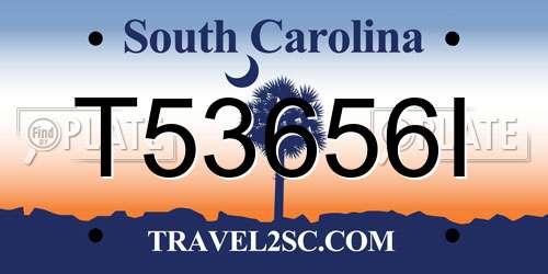 T53656I South Carolina License Plate