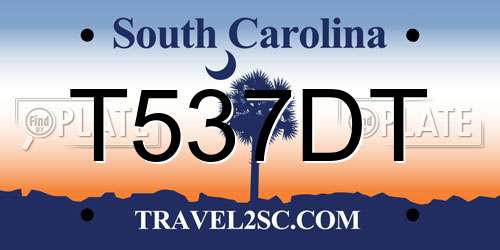 T537DT South Carolina License Plate