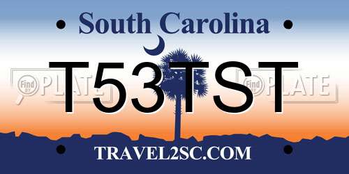 T53TST South Carolina License Plate
