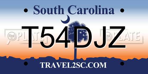 T54DJZ South Carolina License Plate