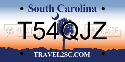 T54QJZ South Carolina License Plate