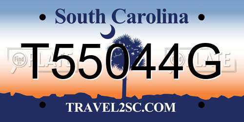 T55044G South Carolina License Plate