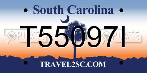 T55097I South Carolina License Plate