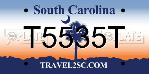 T5535T South Carolina License Plate
