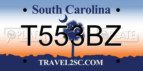 T553BZ South Carolina License Plate