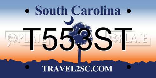 T553ST South Carolina License Plate