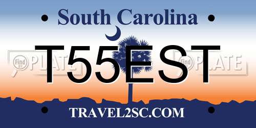 T55EST South Carolina License Plate