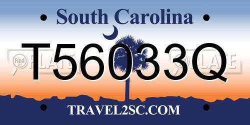 T56033Q South Carolina License Plate