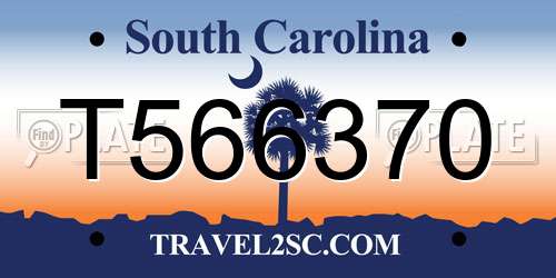 T566370 South Carolina License Plate