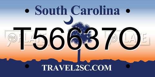 T56637O South Carolina License Plate