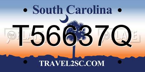 T56637Q South Carolina License Plate