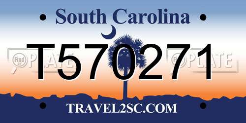 T570271 South Carolina License Plate