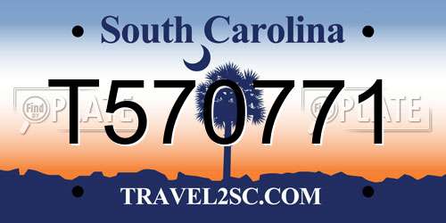T570771 South Carolina License Plate