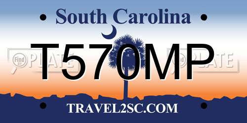 T570MP South Carolina License Plate