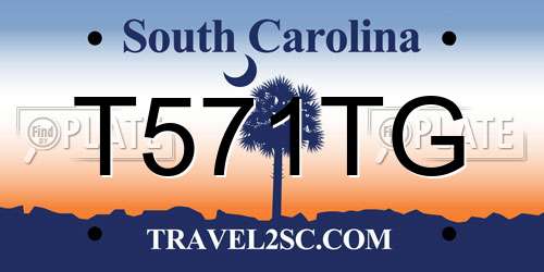 T571TG South Carolina License Plate