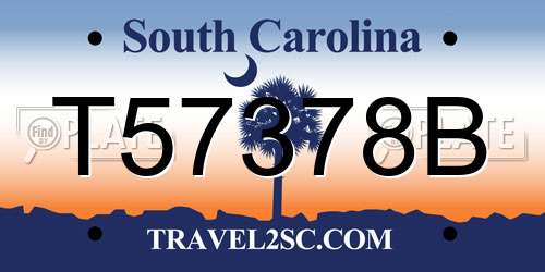 T57378B South Carolina License Plate