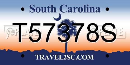 T57378S South Carolina License Plate