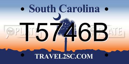 T5746B South Carolina License Plate