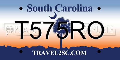 T575RO South Carolina License Plate