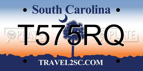 T575RQ South Carolina License Plate