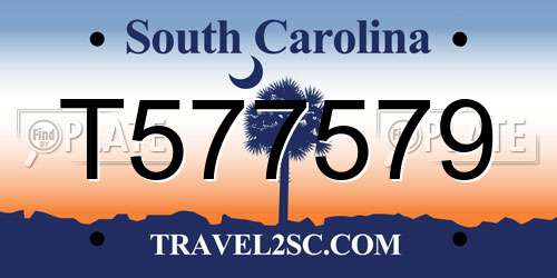 T577579 South Carolina License Plate