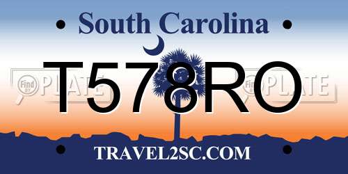 T578RO South Carolina License Plate