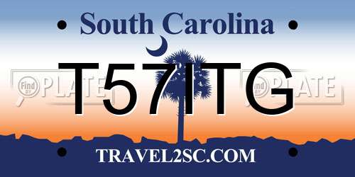 T57ITG South Carolina License Plate
