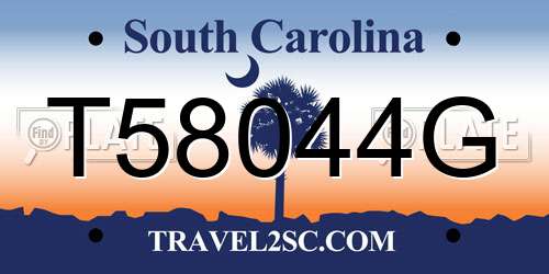 T58044G South Carolina License Plate