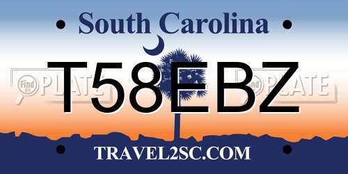 T58EBZ South Carolina License Plate