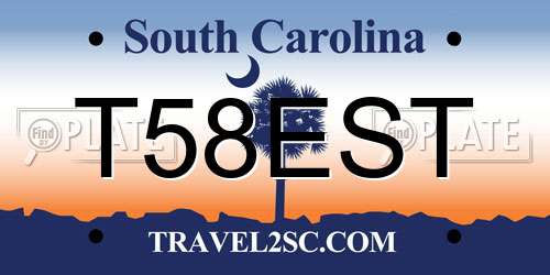 T58EST South Carolina License Plate