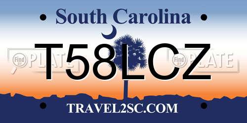 T58LCZ South Carolina License Plate