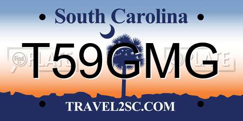 T59GMG South Carolina License Plate