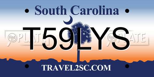 T59LYS South Carolina License Plate