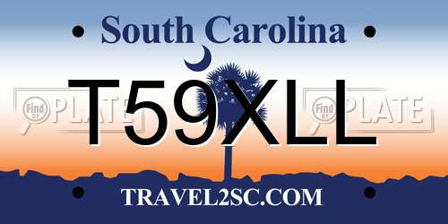 T59XLL South Carolina License Plate