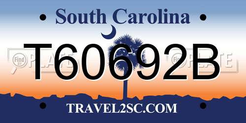 T60692B South Carolina License Plate