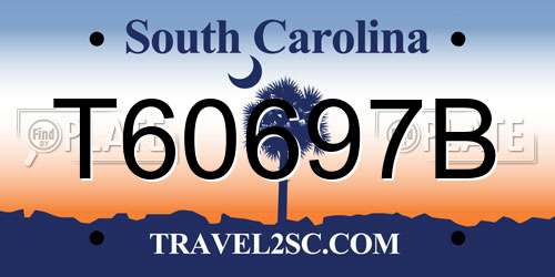T60697B South Carolina License Plate
