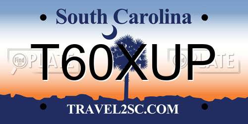 T60XUP South Carolina License Plate
