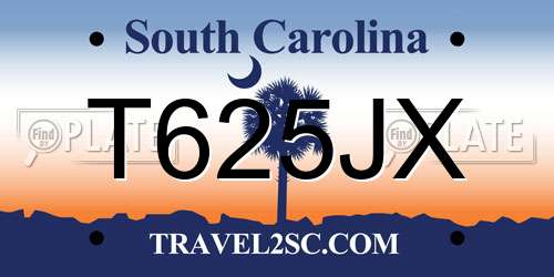 T625JX South Carolina License Plate