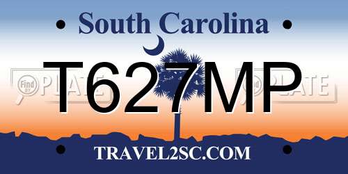 T627MP South Carolina License Plate