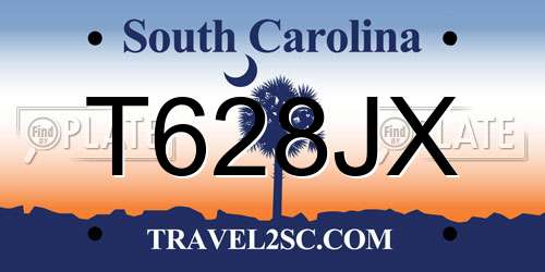 T628JX South Carolina License Plate