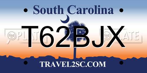 T62BJX South Carolina License Plate