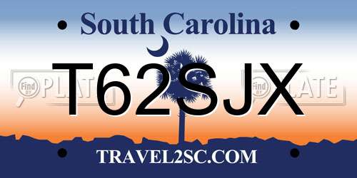 T62SJX South Carolina License Plate