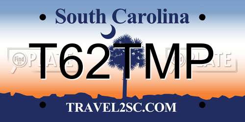 T62TMP South Carolina License Plate