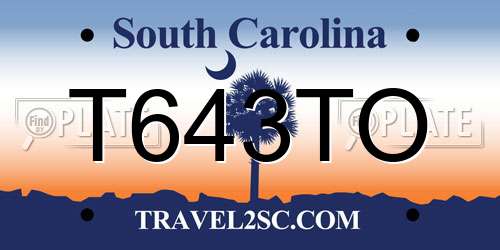 T643TO South Carolina License Plate
